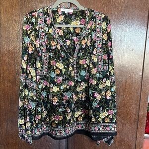 Rose & Olive Multicolor Floral Blouse